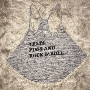 Lacy crop tank top